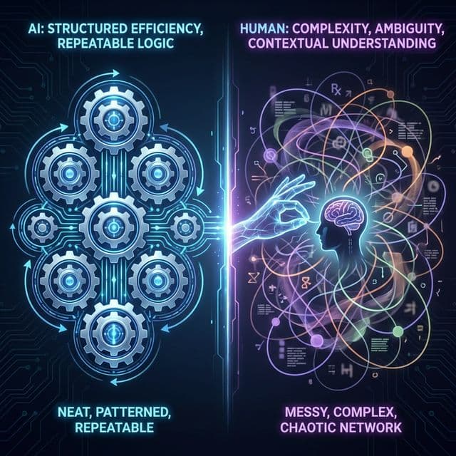 AI's Structured Efficiency vs Human Complexity