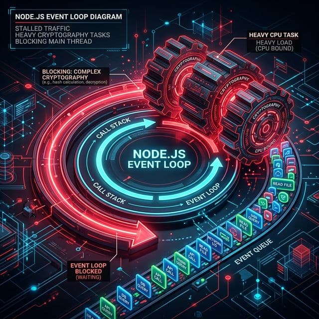 Node.js Event Loop Blocked Diagram